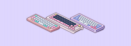 keyb discord banner, up to 3 keybs, w/ simple pattern bg