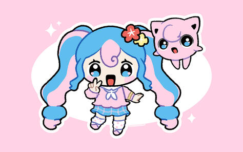 simple smol chibi w/ simple bg